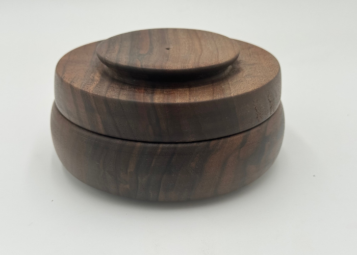 Handcrafted Walnut Bowl with Lid | Rustic Wooden Serving Bowl | Artisan Kitchen Storage | Unique Handmade Kitchen & Dining Gift
