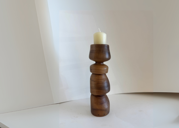 Handmade Wooden Candlestick Holder | Rustic Oregon Walnut Taper Candle Stand | Elegant Table Centerpiece | Artisan Home Décor Gift