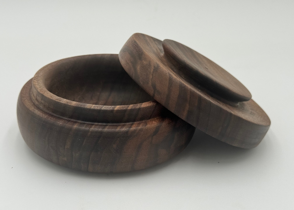 Handcrafted Walnut Bowl with Lid | Rustic Wooden Serving Bowl | Artisan Kitchen Storage | Unique Handmade Kitchen & Dining Gift