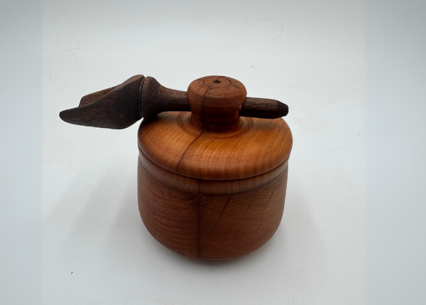 Handmade Wooden Salt Cellar with Lid & Scoop | Rustic Kitchen Storage | Artisan Walnut Cherry Spice Box | Eco-Friendly Kitchen Gift